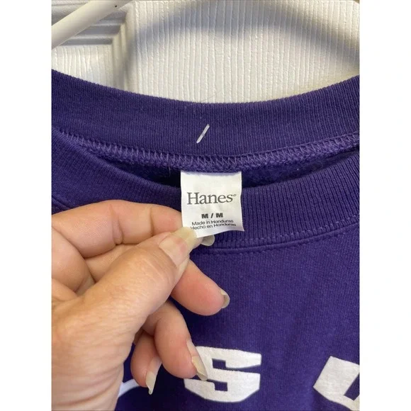 LSU Purple Crewneck Geaux Tigers Purple And Gold New Sz Med Football Baseball - Picture 3 of 5